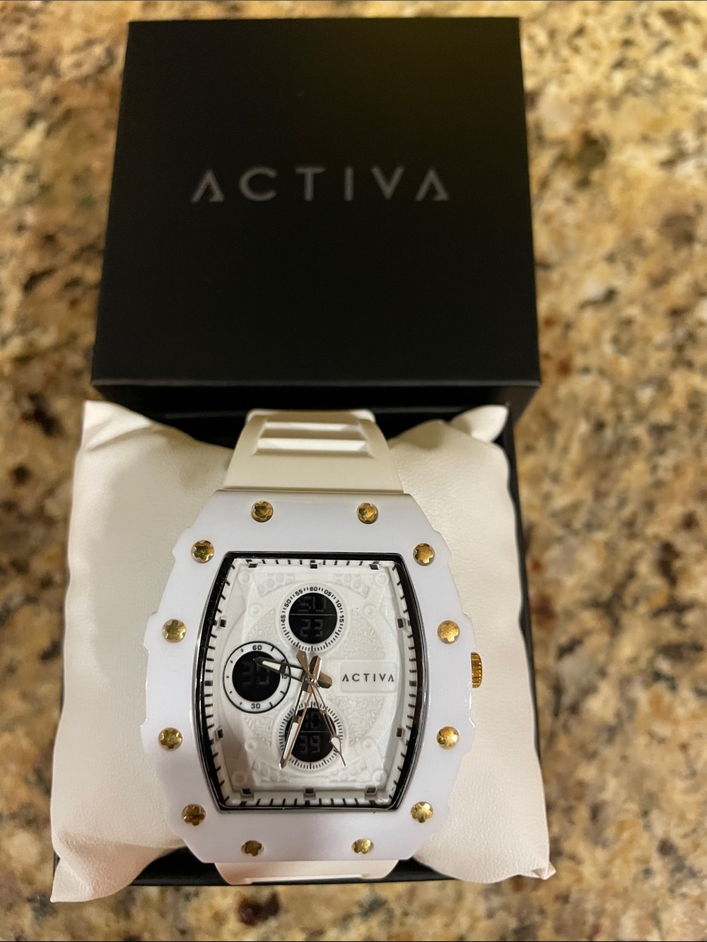 Ativa White and Gold Sport Chronograph Watch